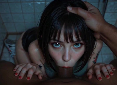 Cover for 'Horny Babe Gives Sloppy Blowjob To BBC In Club Bathroom - [AI]'