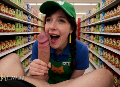 Cover for 'Store Manager Gets Fucked Between Aisles, Taking Deep Strokes And Cumshot On Her Face - [AI]'
